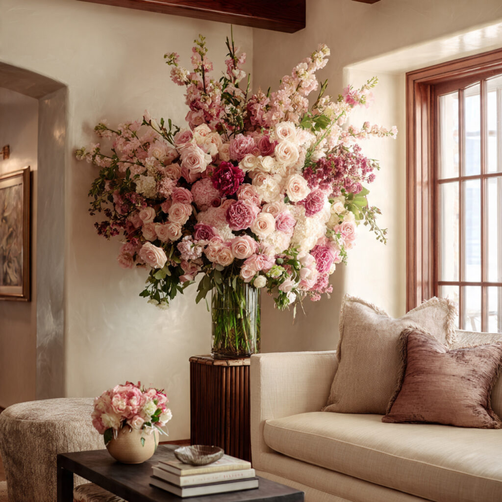 Fresh Floral Arrangement as a Structural Room Element