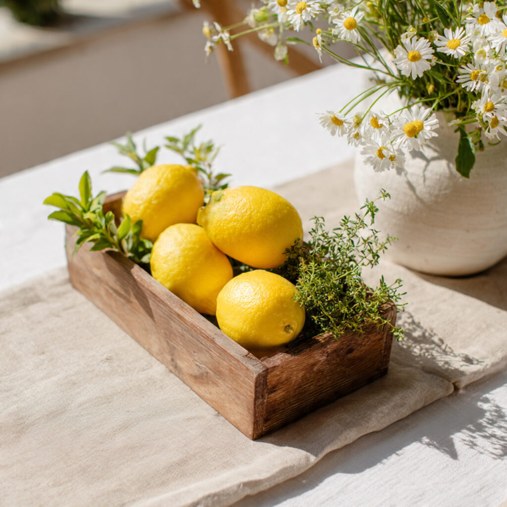 Lemon and Herb Tray Centerpiece