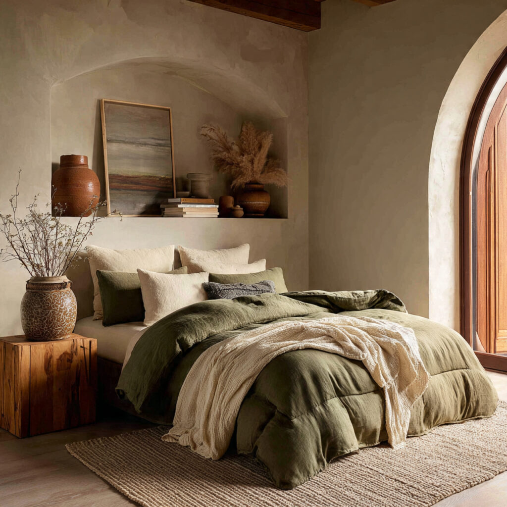 Olive Green and Cream Color Palette With Natural Textures