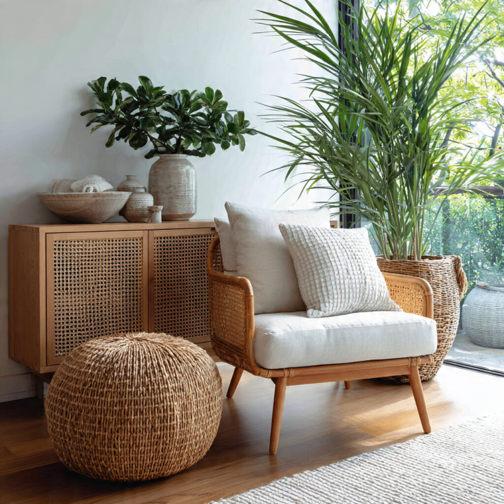 Rattan and Cane Furniture Introduction With Linen Cushions