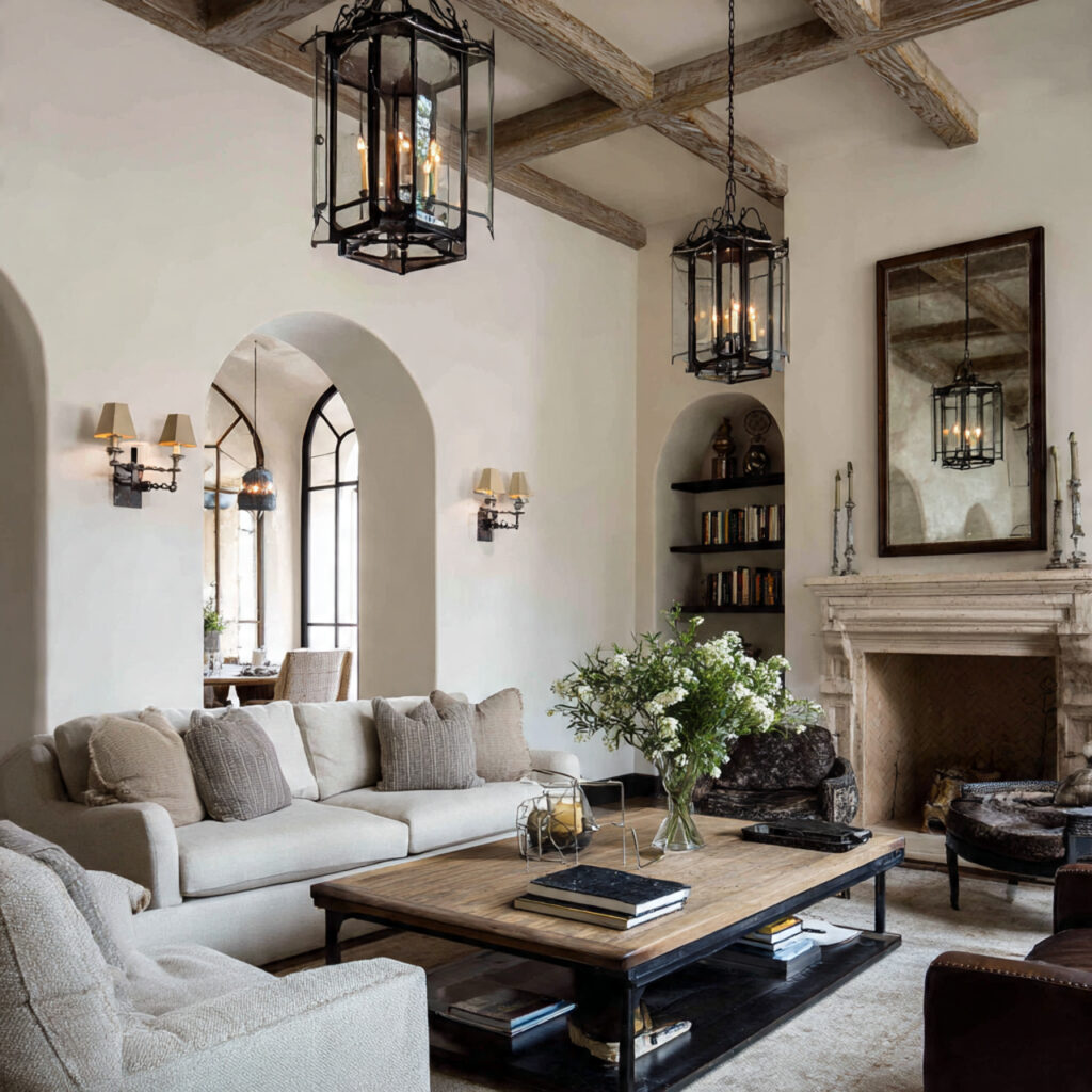 Wrought Iron Light Fixtures and Hardware Details