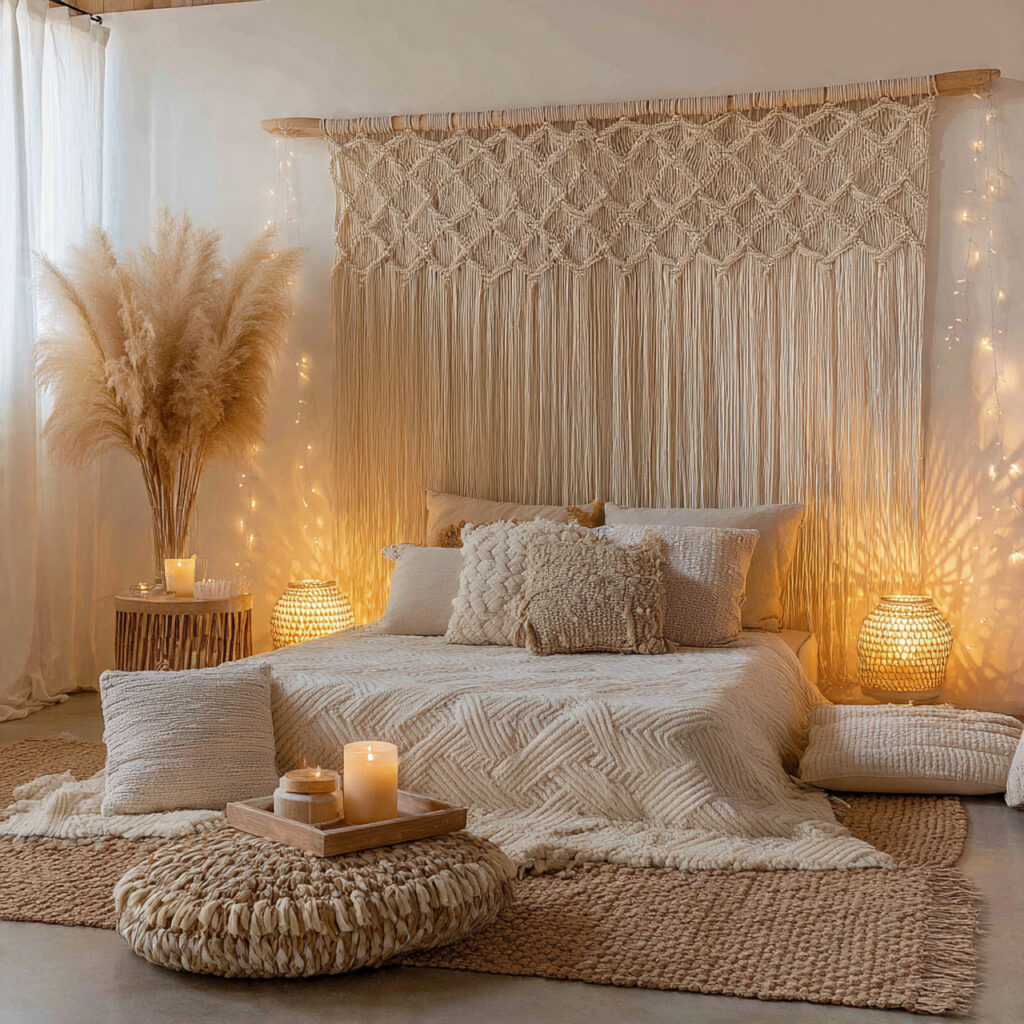 Coastal Bohemian Macrame Wall Installation