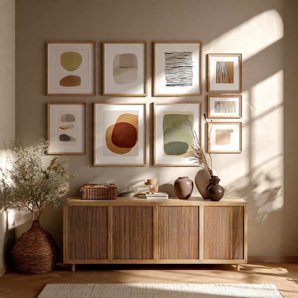 Organic Shapes Gallery Wall in Earthy Tones