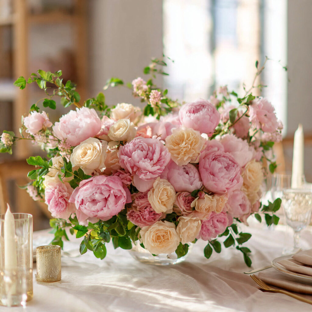 Peony and Garden Rose Abundance Arrangement