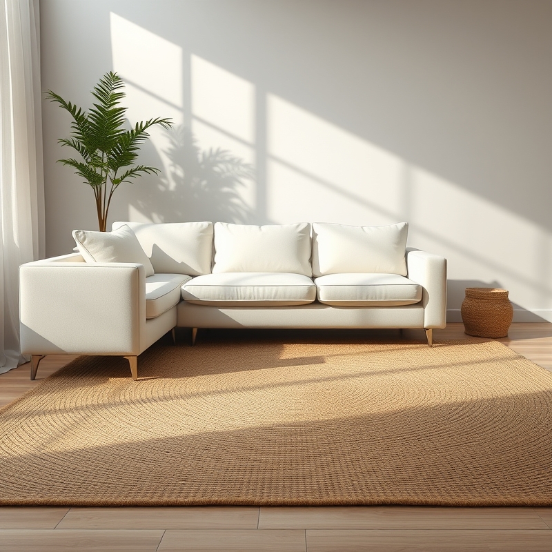 Bloxburg living room with jute rug