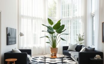 Black and White Summer Living Room