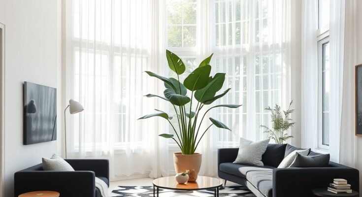 Black and White Summer Living Room