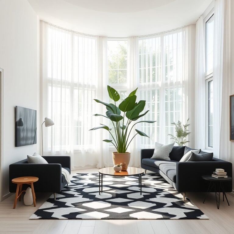 Black and White Summer Living Room