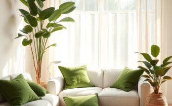 Green summer living room