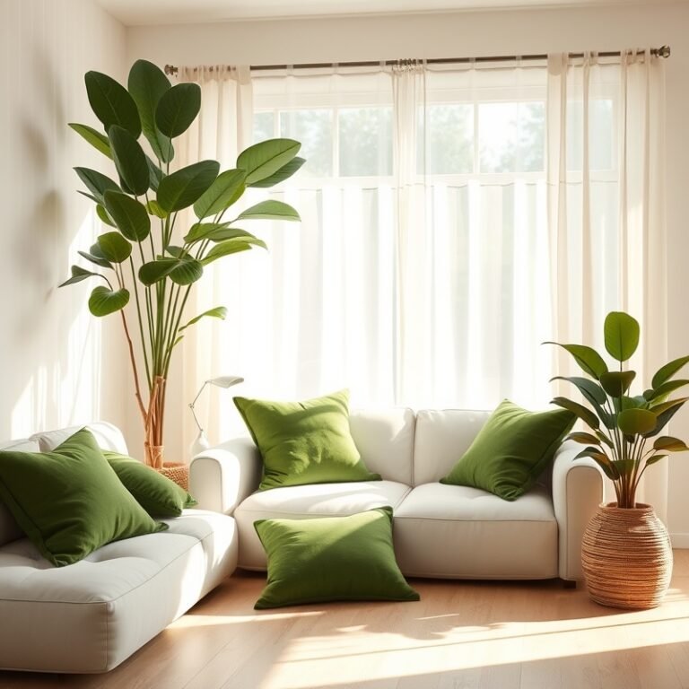 Green summer living room