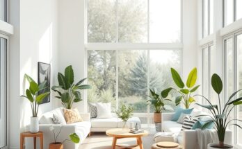 White summer living room