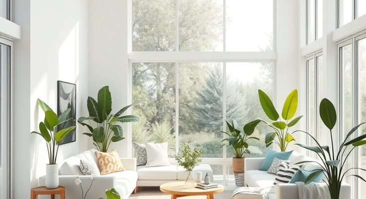 White summer living room