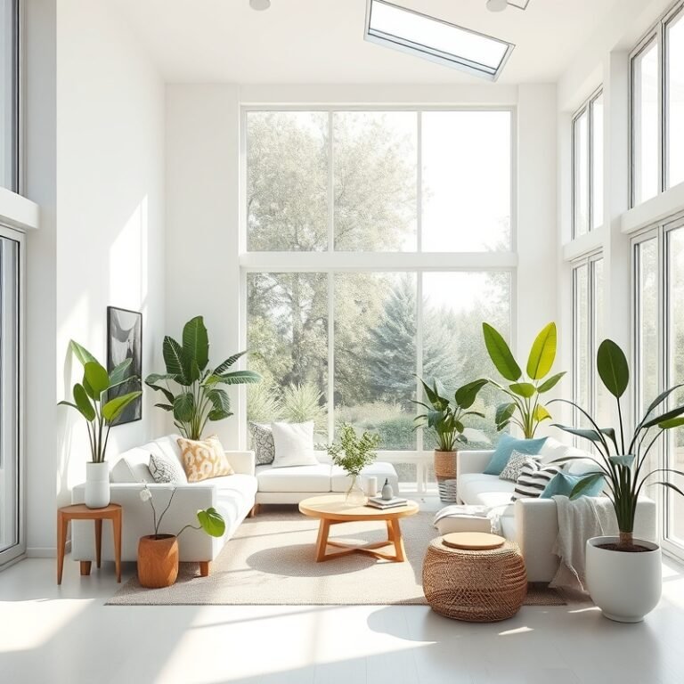 White summer living room