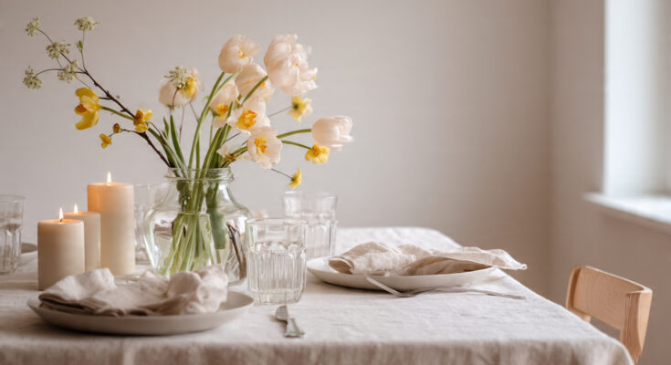 Simple April Table Decorations