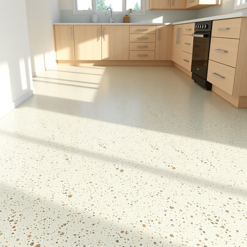 20 Green Kitchen Ideas That Bring Fresh, Natural Vibes Into Your Home Try This Look Now 12 Green terrazzo kitchen floor with colorful speckles