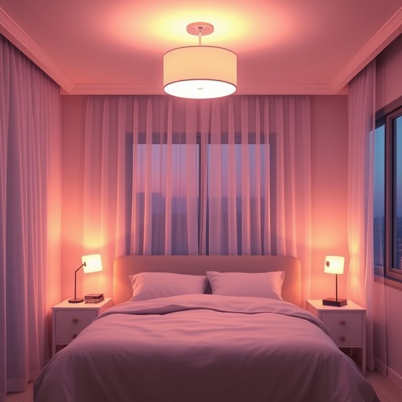21 Teen Girl Bedroom Ideas 2026 That Create a Cute, Aesthetic, and Trendy Dream Room You’ll Love These 18 Bedroom with smart color-changing bulbs casting a warm pink glow on the walls