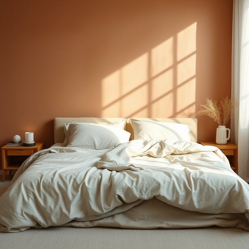 21 Japandi Bedroom Ideas That Blend Minimalist Calm With Warm Natural Beauty You Must Try 4 Bed with oyster and sand linen bedding in a light-filled Japandi room