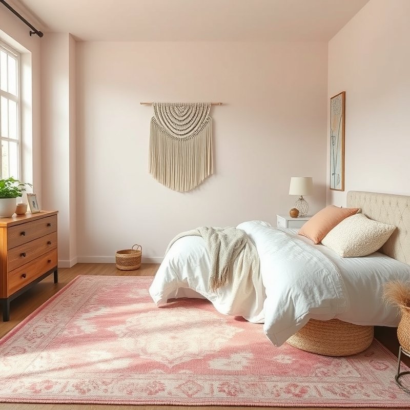 21 Teen Girl Bedroom Ideas 2026 That Create a Cute, Aesthetic, and Trendy Dream Room You’ll Love These 13 Vintage-inspired rug with faded medallion pattern in a pastel teen bedroom