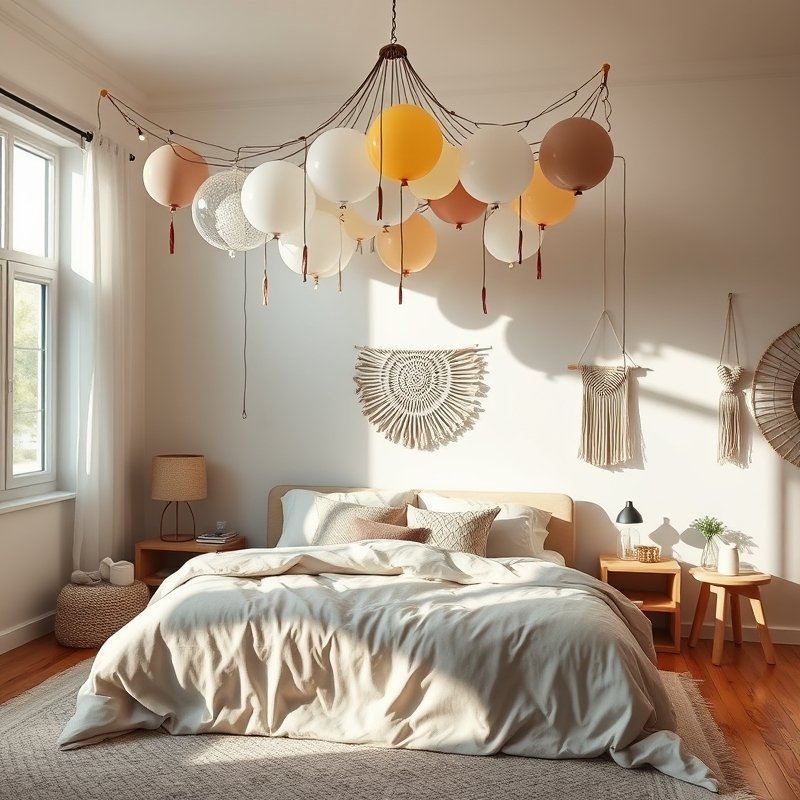22 Teen Bedroom Ideas That Look Trendy, Cozy, and Pinterest Perfect Start Your Room Makeover 4 Warm globe string lights draped above a bed with neutral bedding