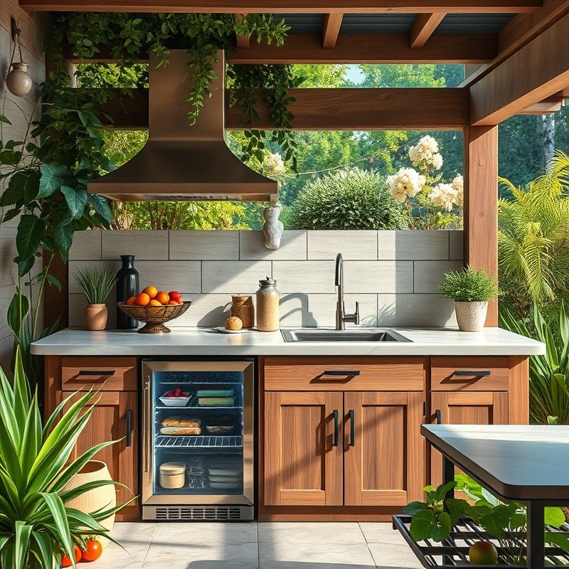 23 Kitchen Outdoor Ideas That Create the Perfect Backyard Cooking Space Start Designing Today 16 mini fridge for vegetables built into an outdoor kitchen island
