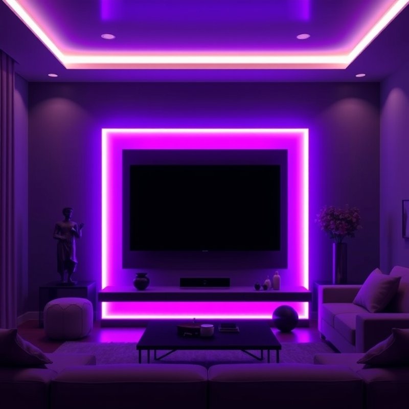 19 Colorful Living Room Ideas 2026 That Add Bold Personality and Happy Vibes Try This Look 14 living room with color-changing LED strip lights behind television