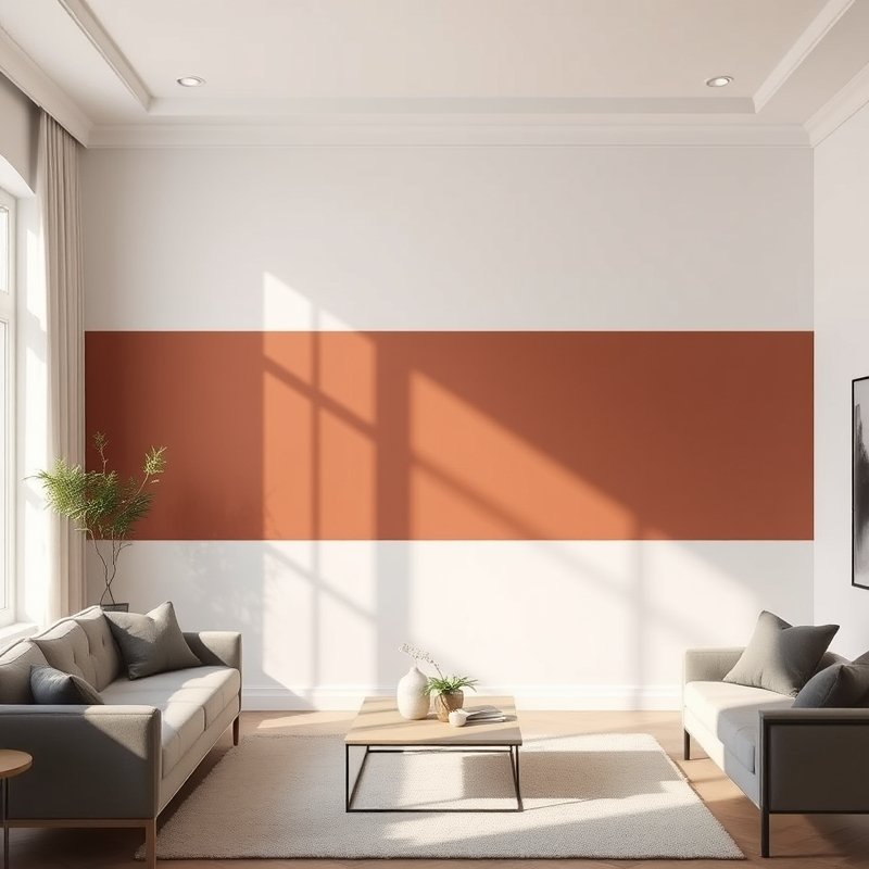 21 Living Room Ideas 2026 That Bring Fresh Trends and Modern Style Into Your Home Stay Ahead Now 17 Living room with dual-tone color block paint in soft clay and warm white