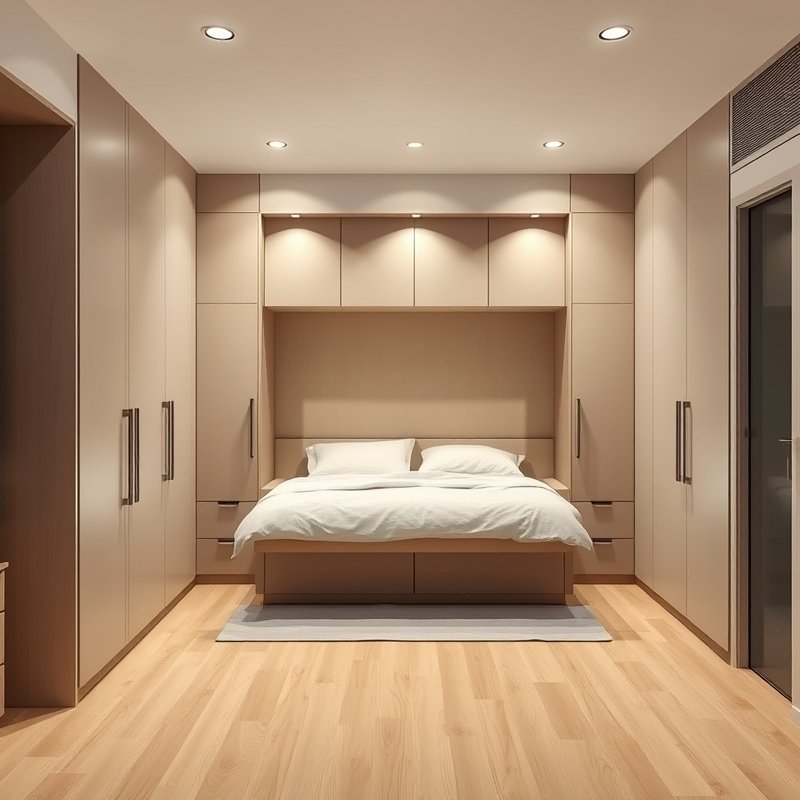 18 Living Room and Bedroom Combo Ideas That Save Space Without Sacrificing Style Try These Now 2 murphy bed folded into a wall unit with a sofa attached, modern small space