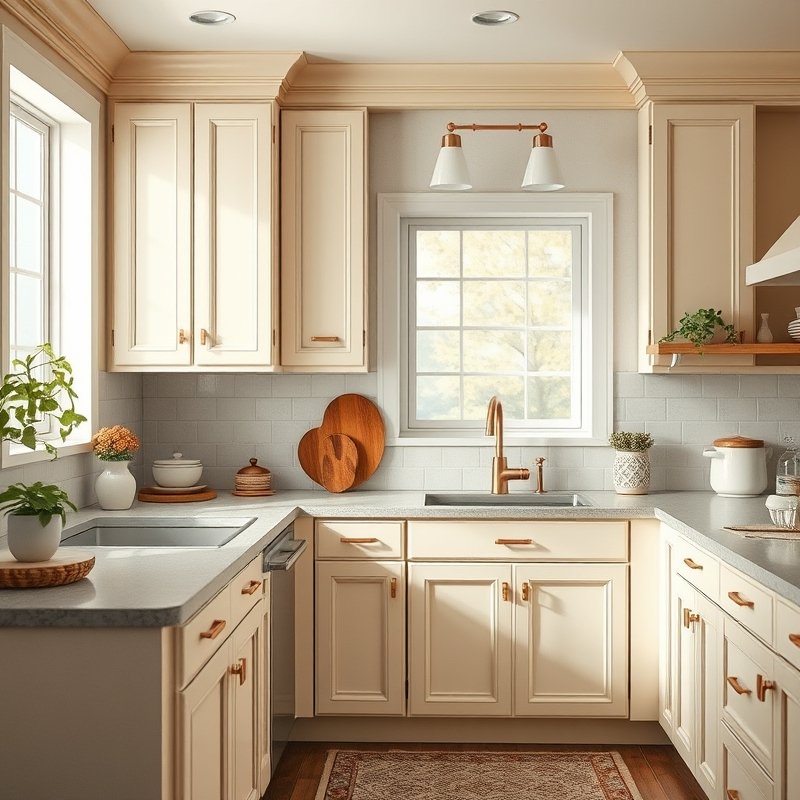 20 Kitchen Decor Ideas 2026 That Transform Your Space With Modern Style and Charm Upgrade Now 13 cream kitchen cabinets with copper handles and knobs