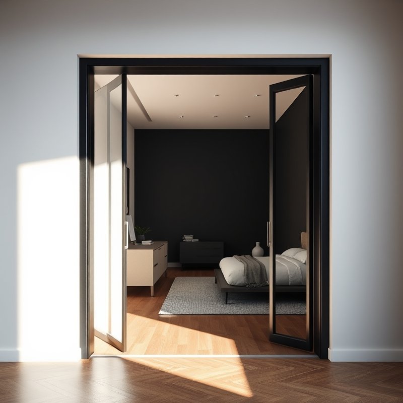 20 Bedroom Ideas for Men 2026 That Look Modern, Clean, and Ultra Stylish Upgrade Your Space 20 bedroom doorway with blackened steel door frame