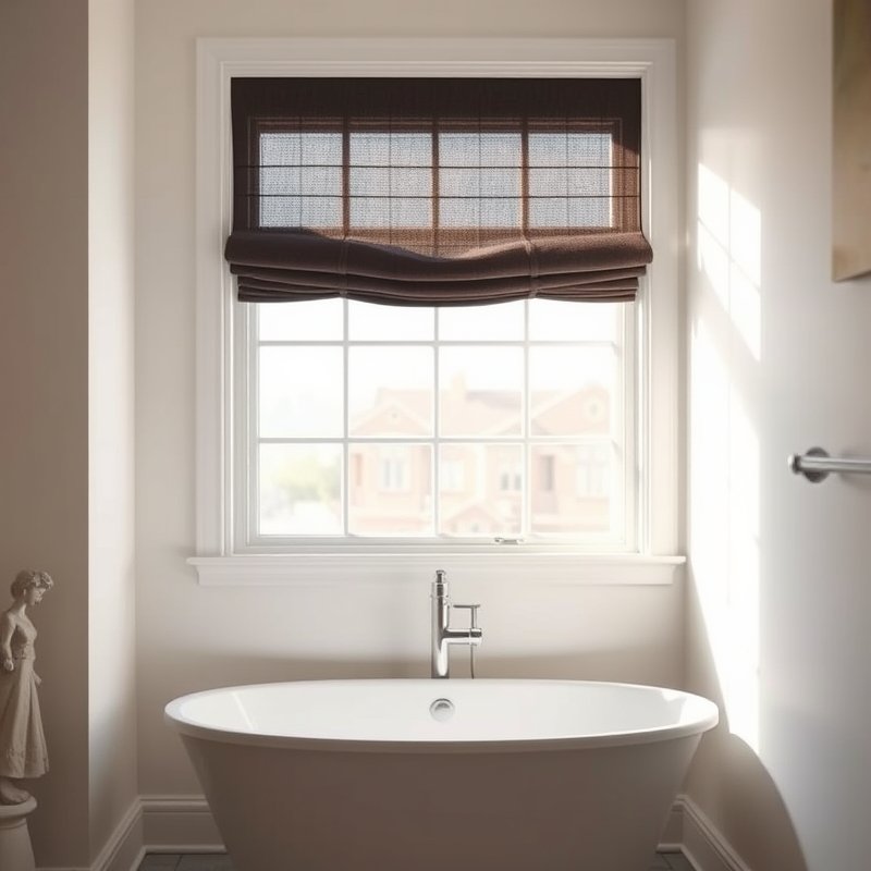23 Black Bathroom Ideas That Look Bold, Modern, and Ultra Stylish Upgrade Your Space Today 13 bathroom window with black fabric roman shade