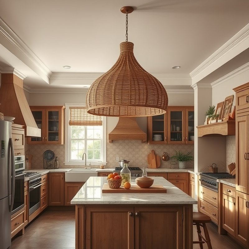 20 Kitchen Decor Ideas 2026 That Transform Your Space With Modern Style and Charm Upgrade Now 5 woven raffia pendant light over kitchen island