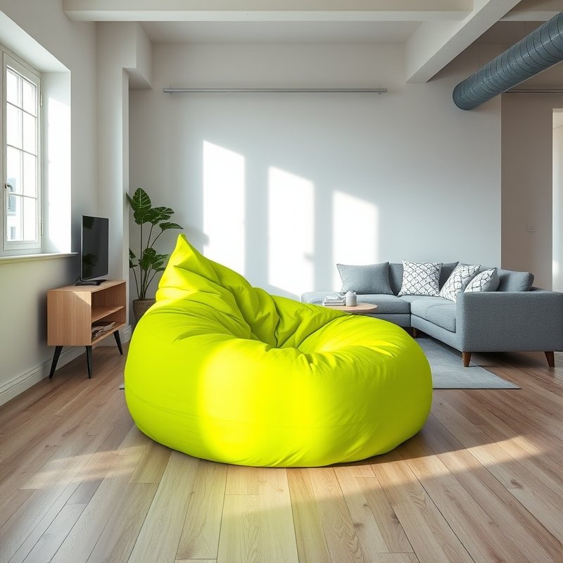 19 Colorful Living Room Ideas 2026 That Add Bold Personality and Happy Vibes Try This Look 12 oversized neon lime beanbag in modern living room