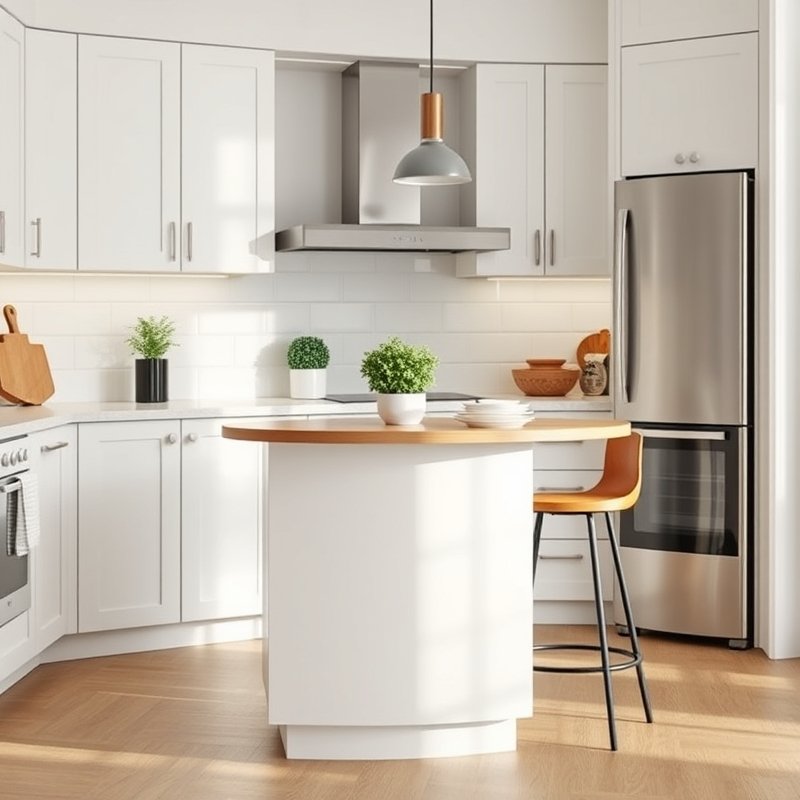 22 Island Kitchen Ideas That Add Style, Storage, and Function Upgrade Your Space Today 18 narrow kitchen island with one wooden leaf folded up for dining