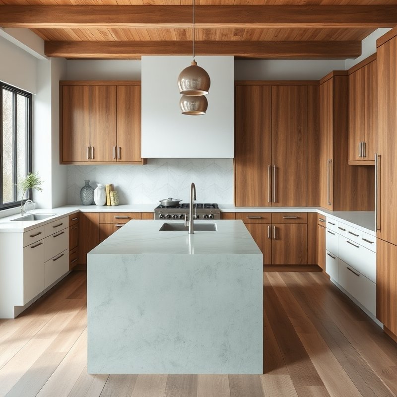 20 Green Kitchen Ideas That Bring Fresh, Natural Vibes Into Your Home Try This Look Now 11 Kitchen countertops split between pale green and white finishes