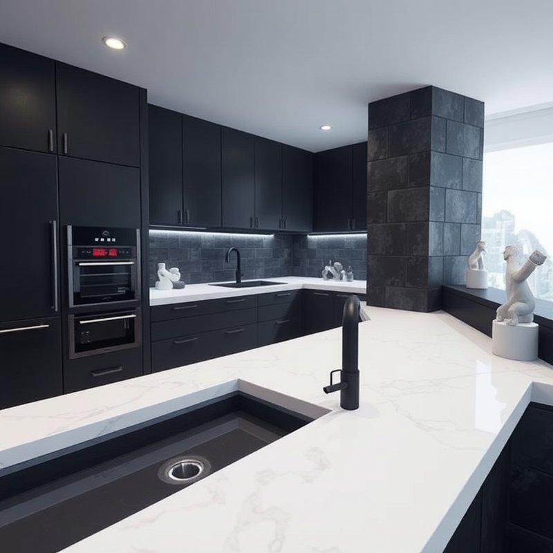 Minecraft futuristic kitchen with skulk sensor activated water sink