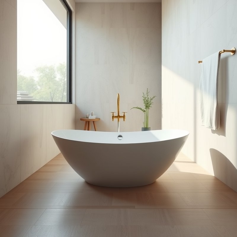 23 Modern Luxury Bathroom Ideas That Create a Sleek and Elegant Retreat You’ll Love This 5 freestanding white bathtub as centerpiece of modern luxury bathroom