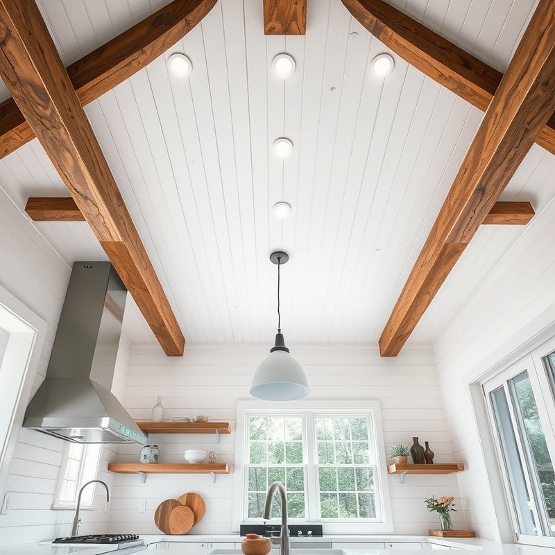 21 Modern Farmhouse Kitchen Ideas That Blend Rustic Charm With Modern Style Get Inspired Now 9 beaded board ceiling painted white in a farmhouse kitchen