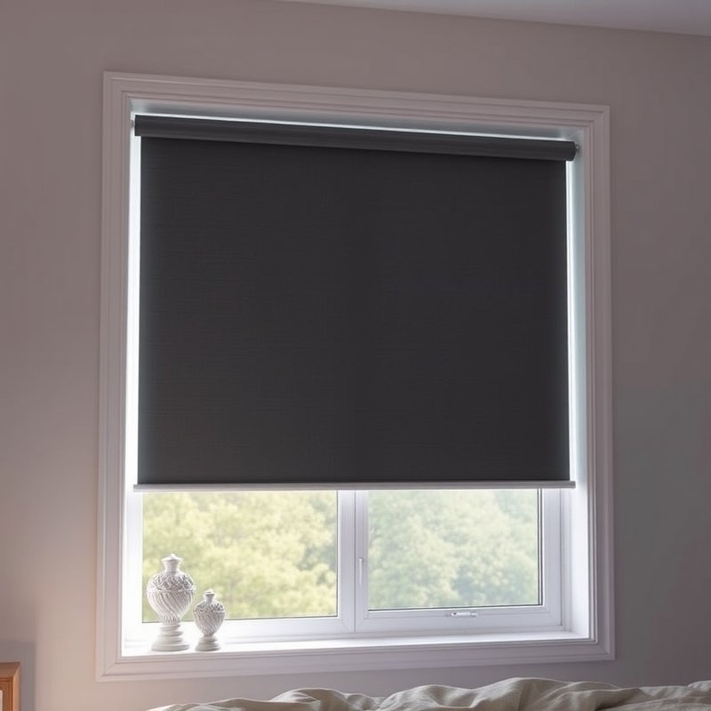 20 Bedroom Ideas for Men 2026 That Look Modern, Clean, and Ultra Stylish Upgrade Your Space 8 window with smart blackout roller shade lowered in bedroom