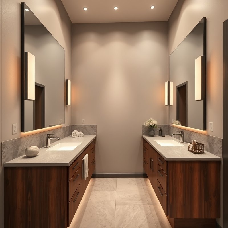 23 Modern Luxury Bathroom Ideas That Create a Sleek and Elegant Retreat You’ll Love This 11 custom double vanity with dual sinks and storage in modern bathroom