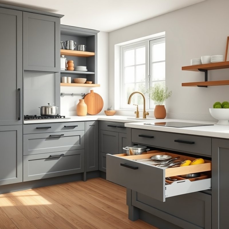 24 Kitchen Cabinets Ideas That Maximize Storage and Elevate Your Space Upgrade Your Kitchen Today 4 kitchen with deep pull-out drawers replacing lower cabinet doors