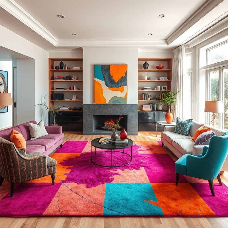 19 Colorful Living Room Ideas 2026 That Add Bold Personality and Happy Vibes Try This Look 20 maximalist living room with patterned rug in clashing bold colors