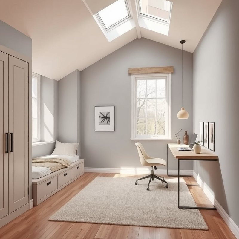 18 Living Room and Bedroom Combo Ideas That Save Space Without Sacrificing Style Try These Now 6 corner built-in bed with a desk angled nearby in a sky lit room