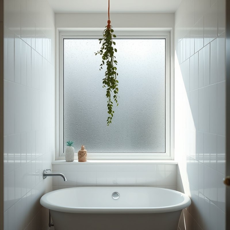 19 Cozy Bathroom Ideas That Make Your Space Feel Warm, Relaxing, and Inviting Try These Today 12 a bathroom window treated with frosted film, soft daylight glowing through