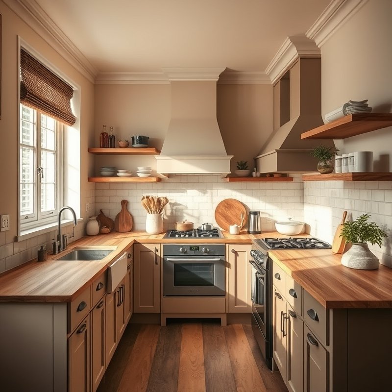 19 Cozy Kitchen Ideas That Make Your Space Feel Warm and Inviting You Must Try These 8 creamy beige walls and warm butcher block counters in a cozy kitchen