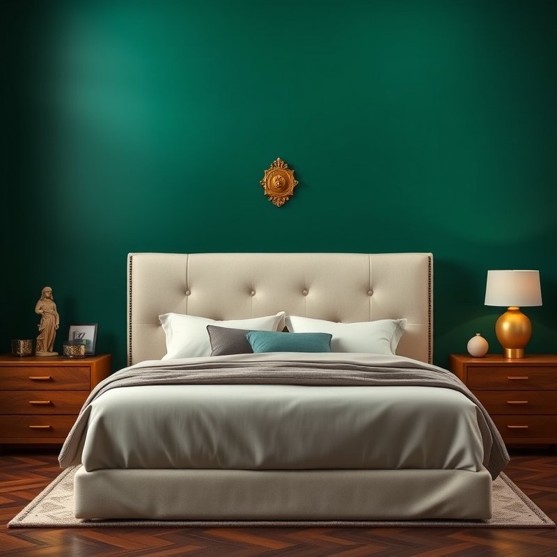 25 Luxury Bedroom Ideas That Make Your Room Feel Like a Five-Star Retreat Get Inspired Today 19 bedroom with deep emerald green feature wall
