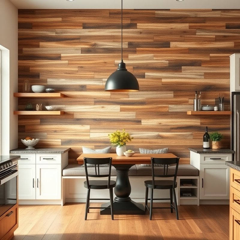 19 Cozy Kitchen Ideas That Make Your Space Feel Warm and Inviting You Must Try These 16 reclaimed wood accent wall behind a cozy breakfast nook