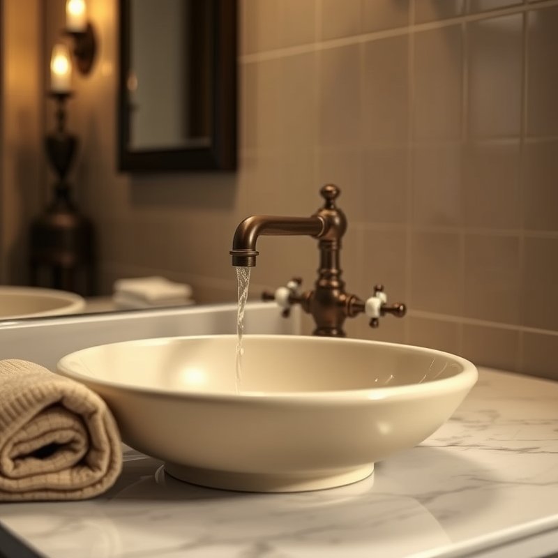 19 Cozy Bathroom Ideas That Make Your Space Feel Warm, Relaxing, and Inviting Try These Today 19 a bridge-style faucet with cross handles in oil-rubbed bronze on a vanity
