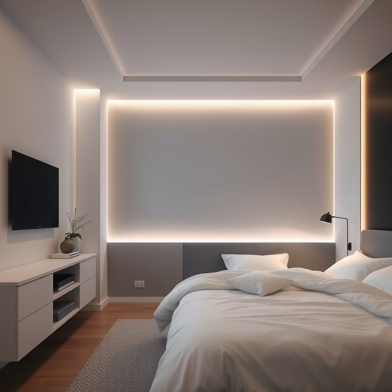 22 Teen Bedroom Ideas That Look Trendy, Cozy, and Pinterest Perfect Start Your Room Makeover 8 LED strip lights behind a modern headboard creating a floating effect