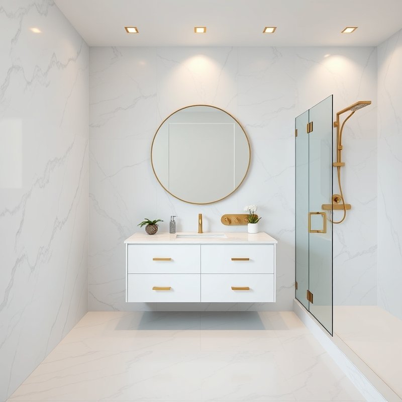 21 White Bathroom Ideas That Make Your Space Feel Clean, Bright, and Luxurious Start Today 2 luxurious bathroom with floor to ceiling white marble slab walls