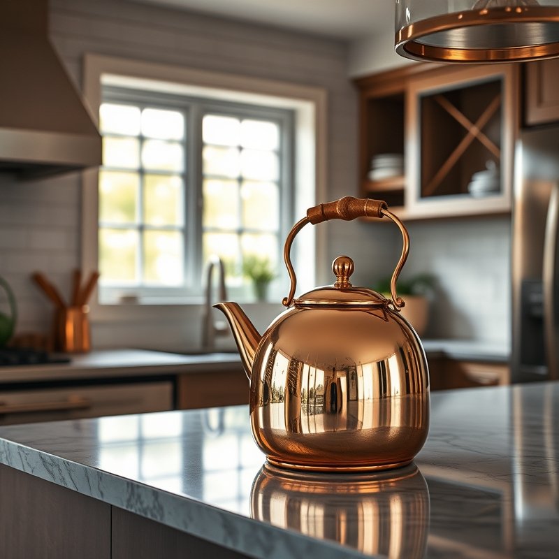 19 Cozy Kitchen Ideas That Make Your Space Feel Warm and Inviting You Must Try These 19 copper teapot on a kitchen counter as a focal point